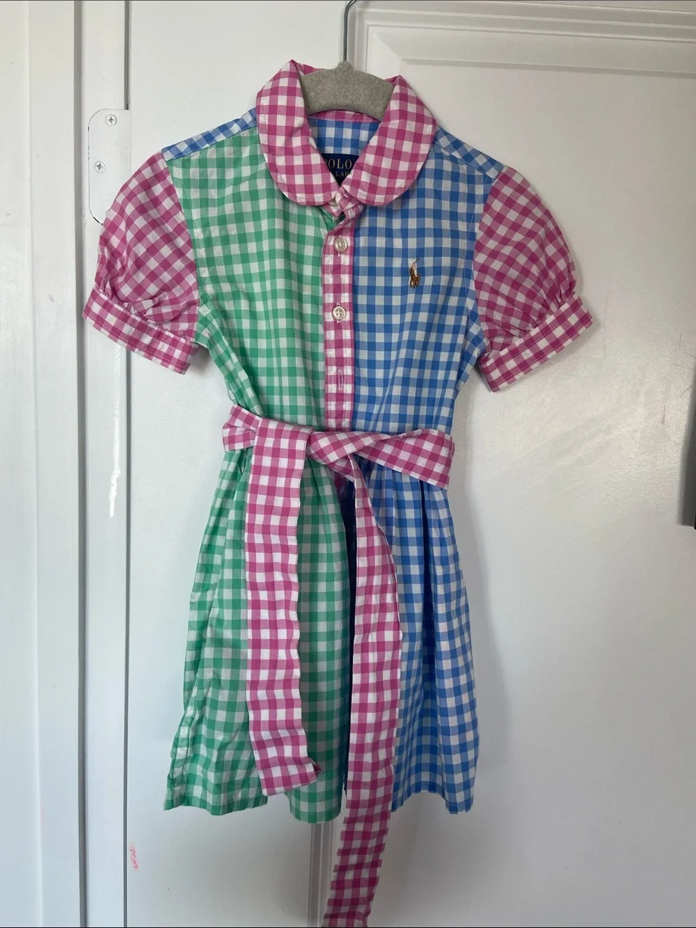 Ralph Lauren Pink, Green & Blue Gingham Polo Dress